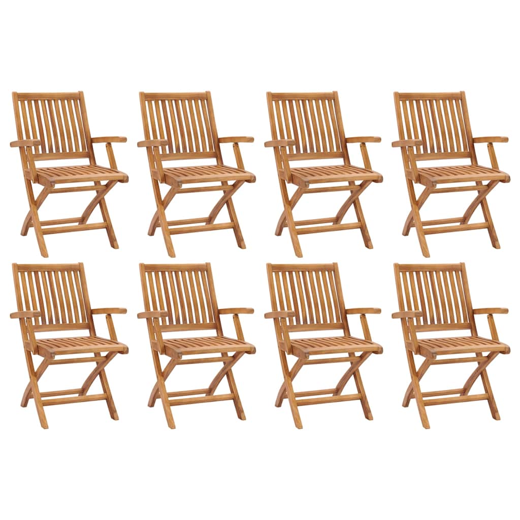 vidaXL Folding Chairs Solid Teak Wood