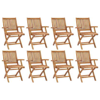 vidaXL Folding Chairs Solid Teak Wood