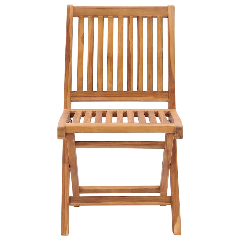 vidaXL Folding Chairs 4 pcs Solid Teak Wood 3