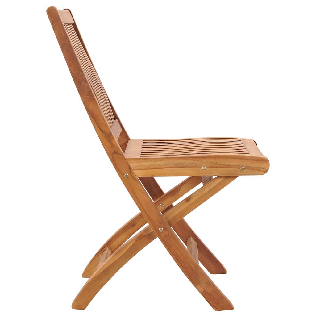 vidaXL Folding Chairs 4 pcs Solid Teak Wood 5