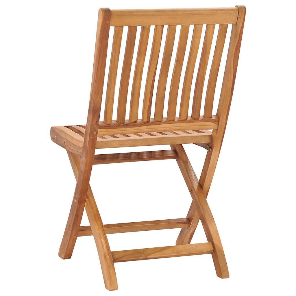 vidaXL Folding Chairs 4 pcs Solid Teak Wood 4