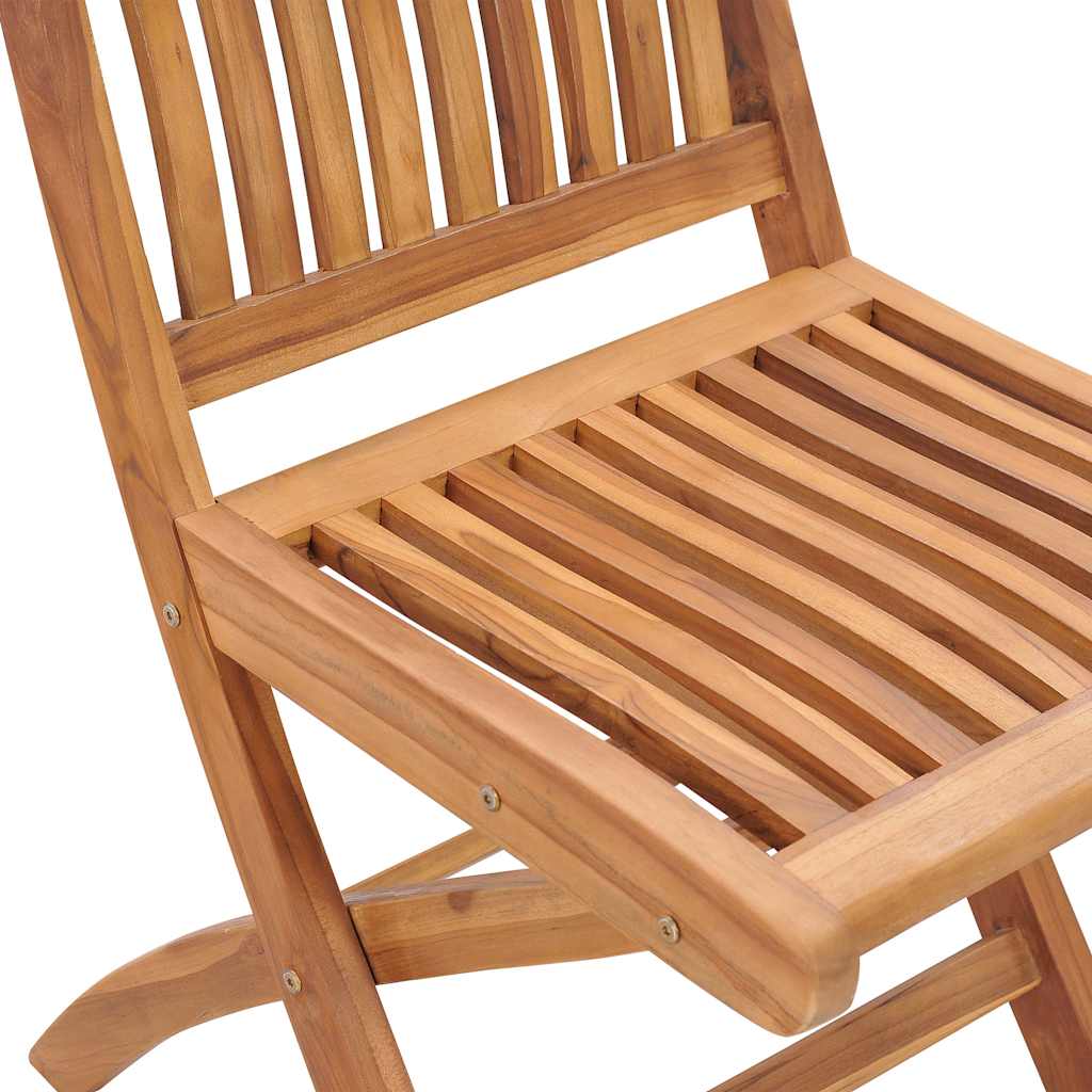 vidaXL Folding Chairs 4 pcs Solid Teak Wood 6