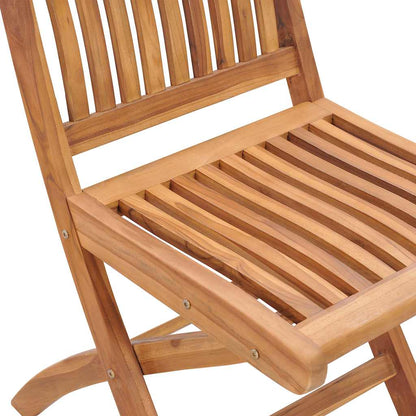 vidaXL Folding Chairs 4 pcs Solid Teak Wood 6