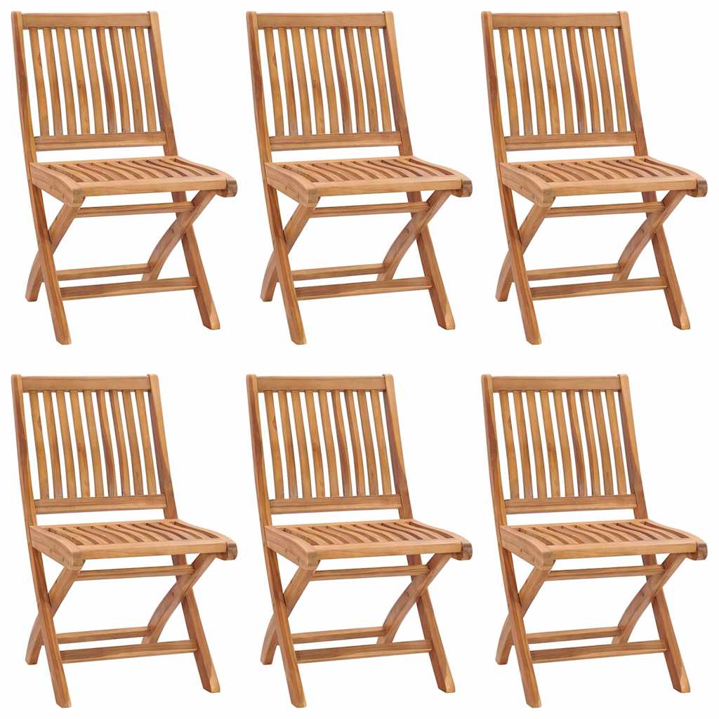 vidaXL Folding Chairs Solid Teak Wood