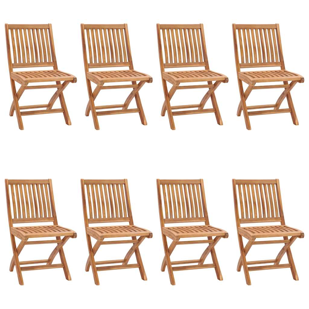 vidaXL Folding Chairs Solid Teak Wood