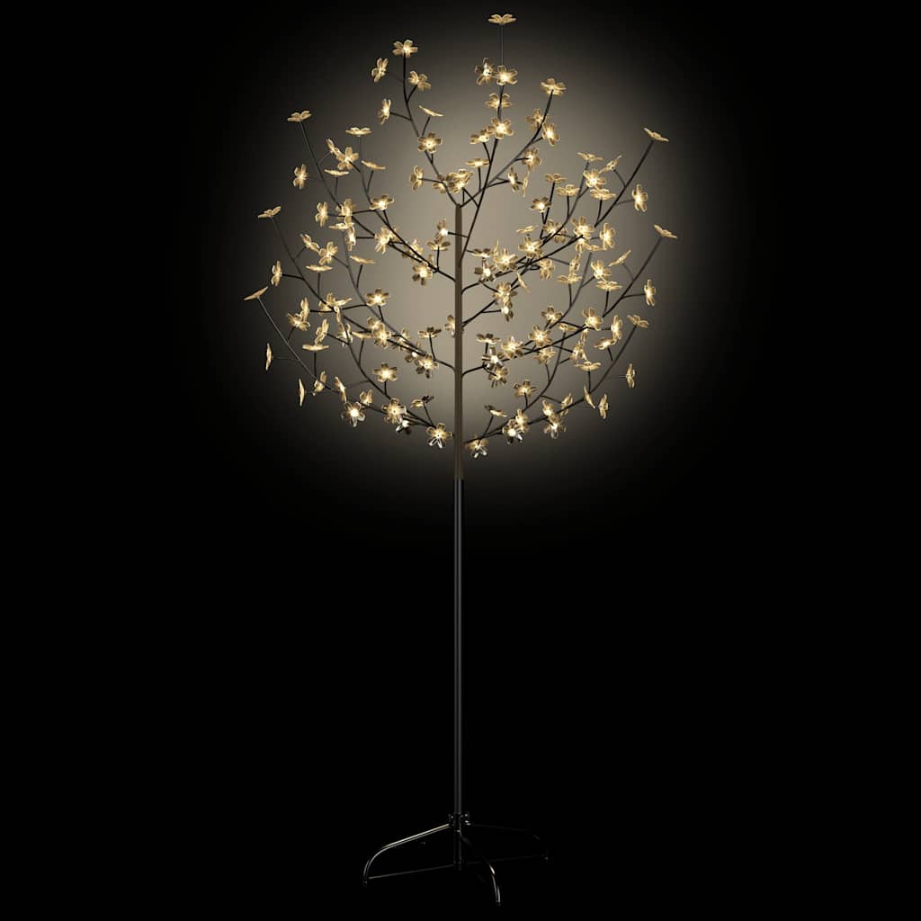 vidaXL Christmas Tree 120 LEDs Warm White Light Cherry Blossom 150 cm 2