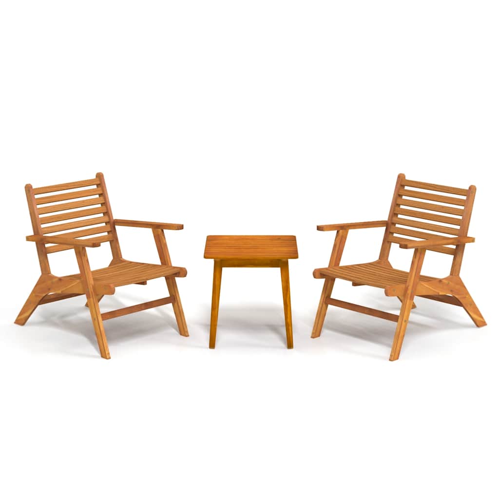 vidaXL 3 Piece Bistro Set Solid Acacia Wood 2