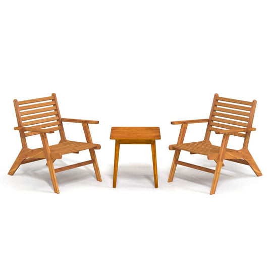 vidaXL 3 Piece Bistro Set Solid Acacia Wood 2