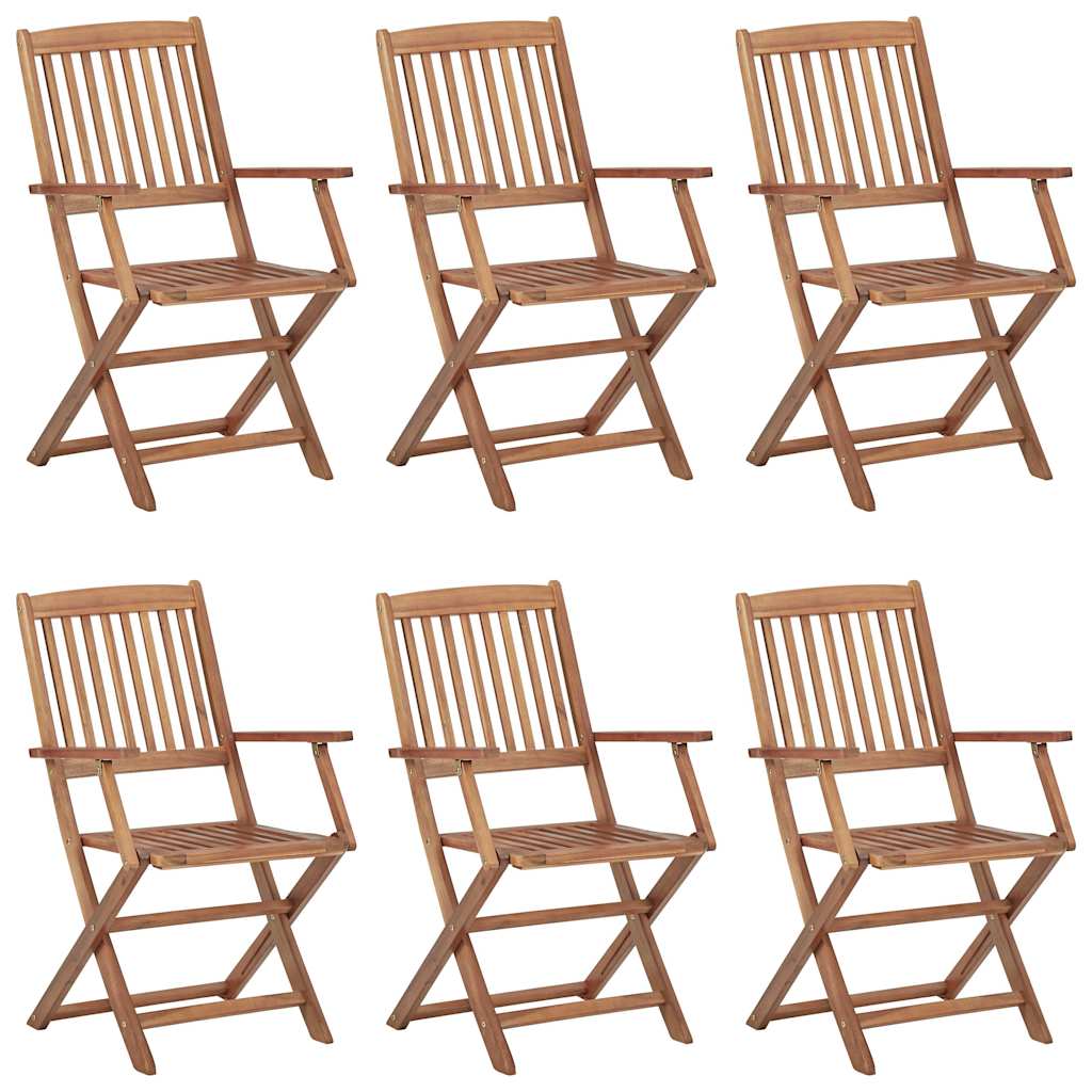 vidaXL Folding Chairs 6 pcs Solid Acacia Wood 1