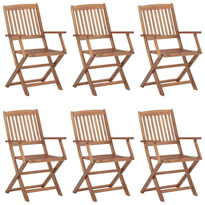 vidaXL Folding Chairs 6 pcs Solid Acacia Wood 1