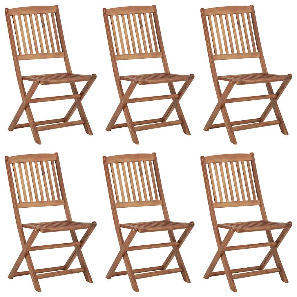 vidaXL Folding Chairs 6 pcs Solid Acacia Wood 1