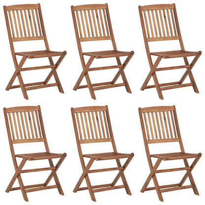 vidaXL Folding Chairs 6 pcs Solid Acacia Wood 1