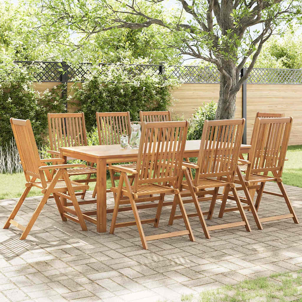 vidaXL Folding Chairs 8 pcs Solid Acacia Wood 3