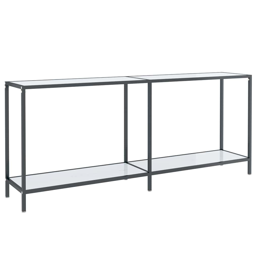 Console Table 140x35x75,5 cm Tempered Glass White marble 180 cm