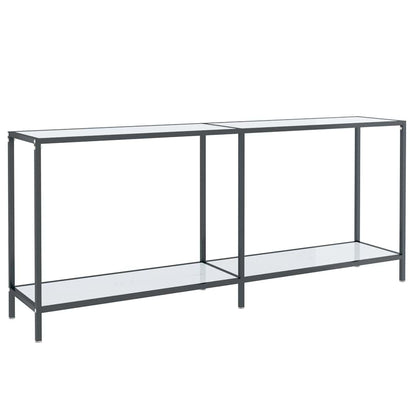 Console Table 140x35x75,5 cm Tempered Glass White marble 180 cm