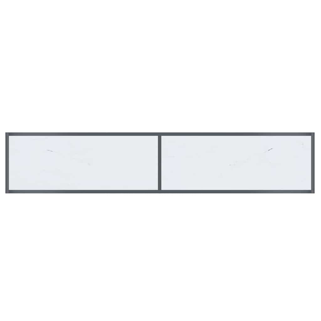 Console Table 140x35x75,5 cm Tempered Glass White marble 180 cm