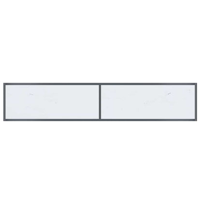 Console Table 140x35x75,5 cm Tempered Glass White marble 180 cm