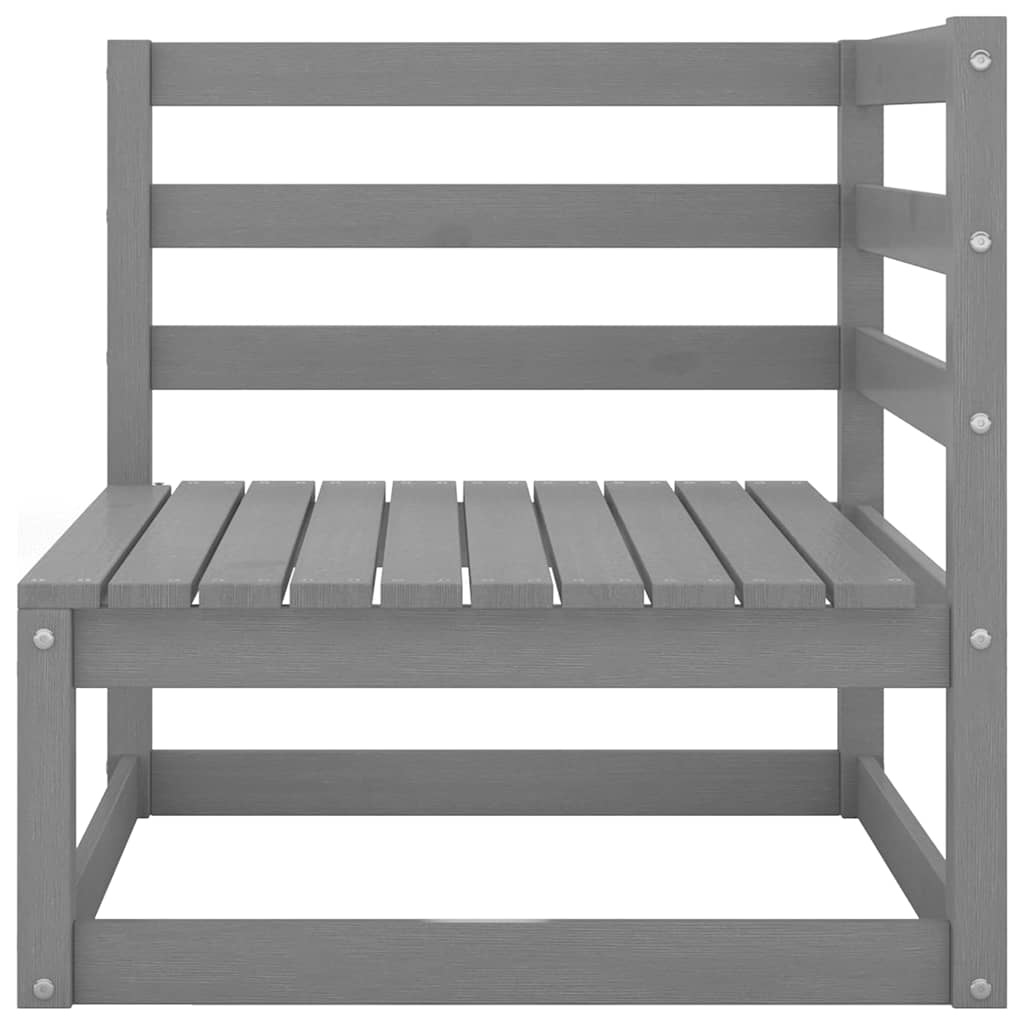 vidaXL 8 Piece Garden Lounge Set Grey Solid Wood Pine 5