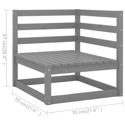 vidaXL 8 Piece Garden Lounge Set Grey Solid Wood Pine 6