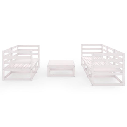 vidaXL 6 Piece Garden Lounge Set White Solid Wood Pine 3