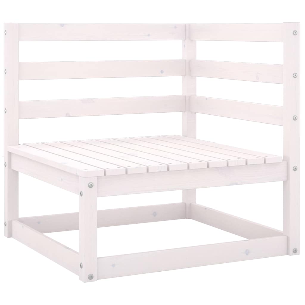 vidaXL 6 Piece Garden Lounge Set White Solid Wood Pine 4