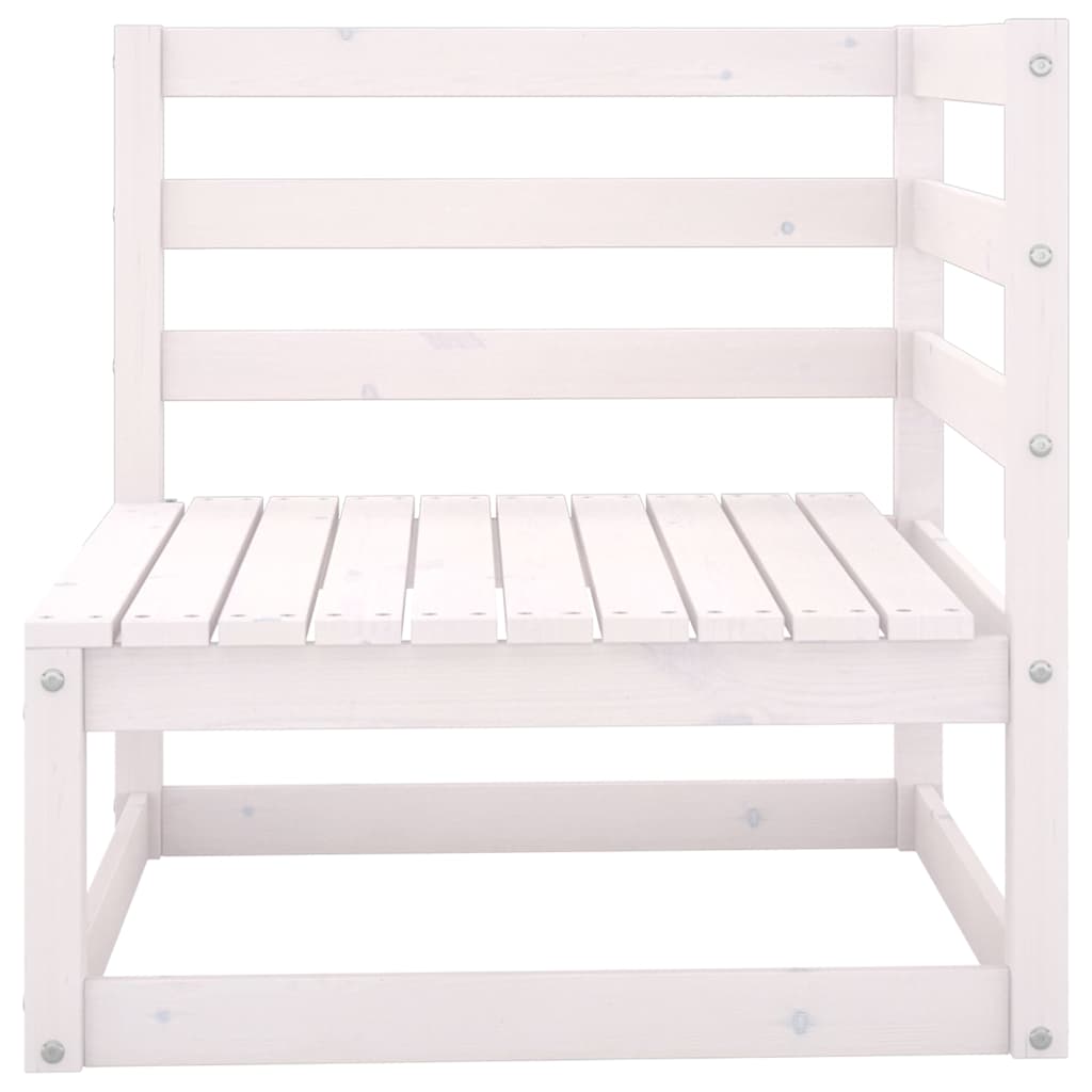 vidaXL 6 Piece Garden Lounge Set White Solid Wood Pine 5