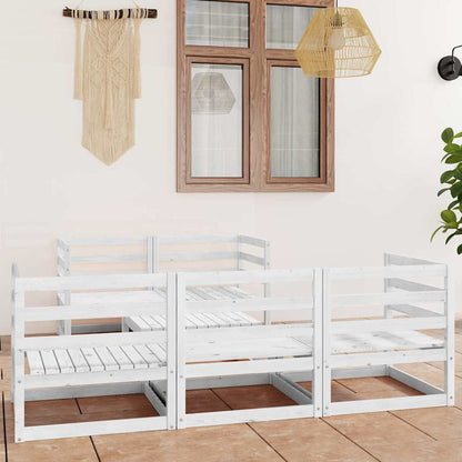 vidaXL 6 Piece Garden Lounge Set White Solid Wood Pine 1
