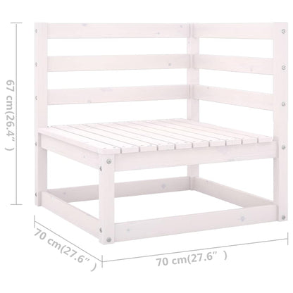 vidaXL 6 Piece Garden Lounge Set White Solid Wood Pine 6