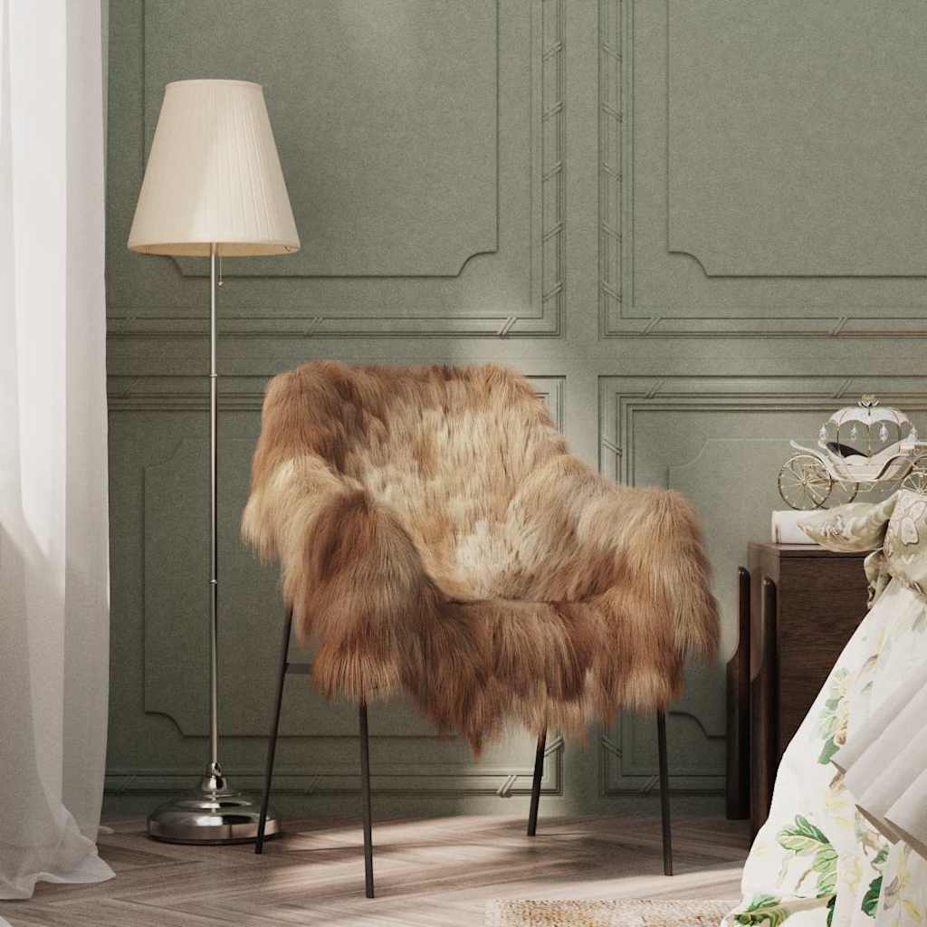 Icelandic Sheepskin Chair Cover 70x110 cm Brown