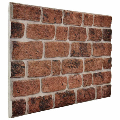 Wall Panels 10 pcs 100 x 50 cm EPS Foam Brown brick