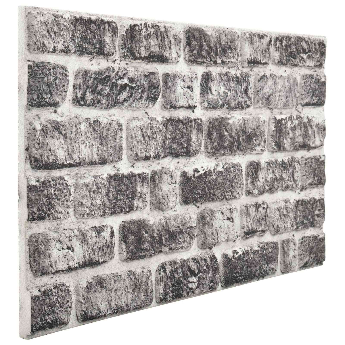 Wall Panels 10 pcs 100 x 50 cm EPS Foam Dark grey and white