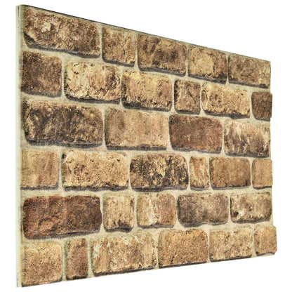 Wall Panels 10 pcs 100 x 50 cm EPS Foam Dark sand
