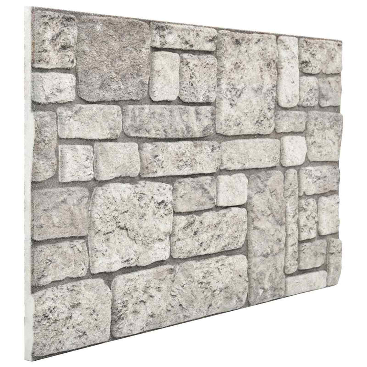 Wall Panels 10 pcs 100 x 50 cm EPS Foam Grey