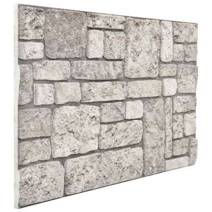 Wall Panels 10 pcs 100 x 50 cm EPS Foam Grey