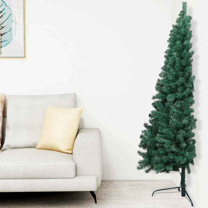 Artificial Pre-lit Christmas Tree PVC 210 cm Green with 60 rose gold balls