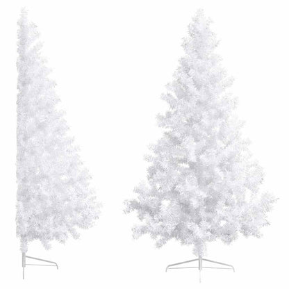Artificial Half Pre-lit Christmas Tree with Ball 180 cm White with 60 rose gold balls