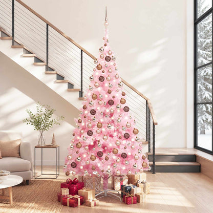 Christmas Tree PVC 240 cm Pink with 300 LEDs&rose gold balls
