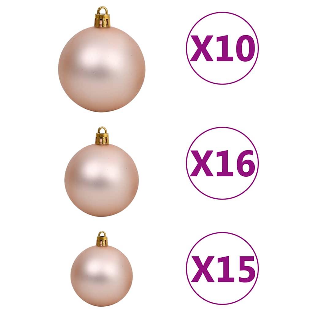 Christmas Tree PVC 240 cm Pink with 300 LEDs&rose gold balls