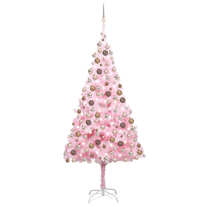 Christmas Tree PVC 240 cm Pink with 300 LEDs&rose gold balls