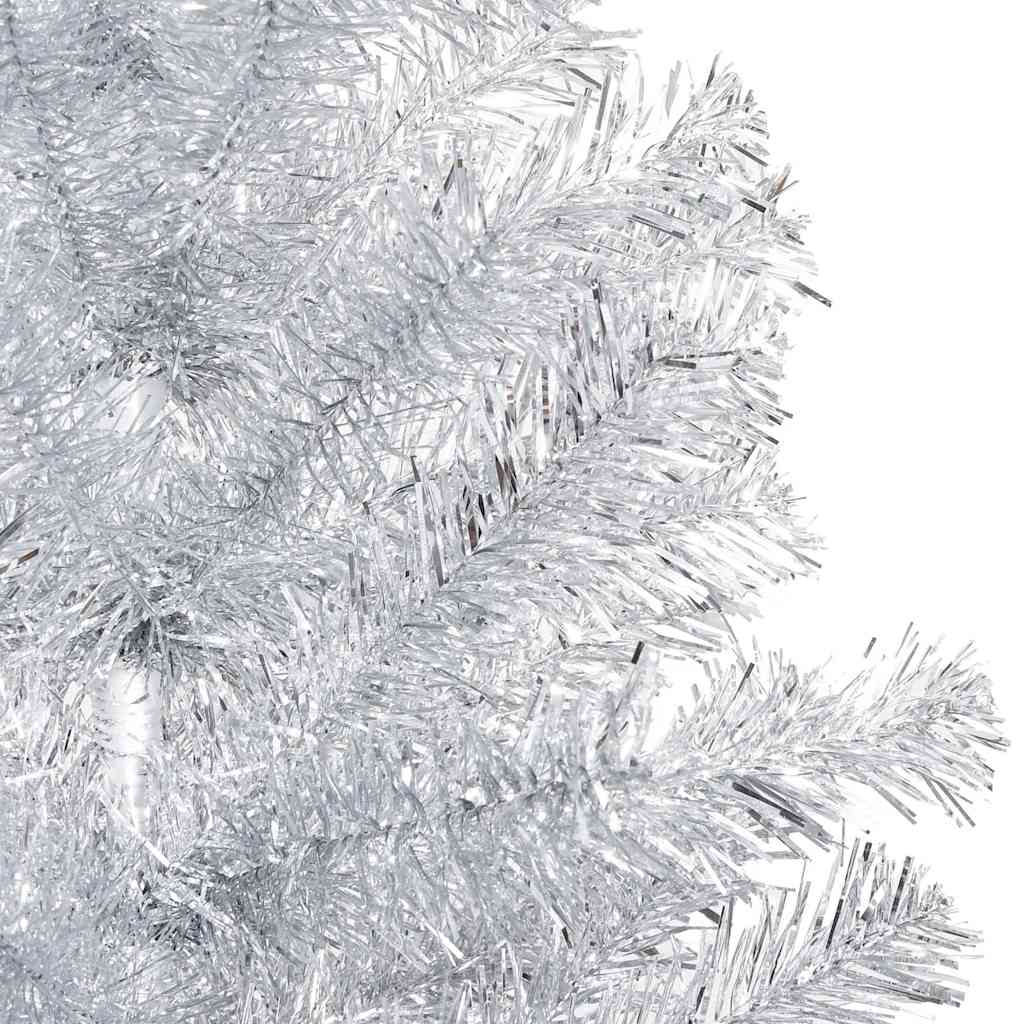 Christmas Tree PET 120 cm Silver with 150 LEDs&rose gold balls