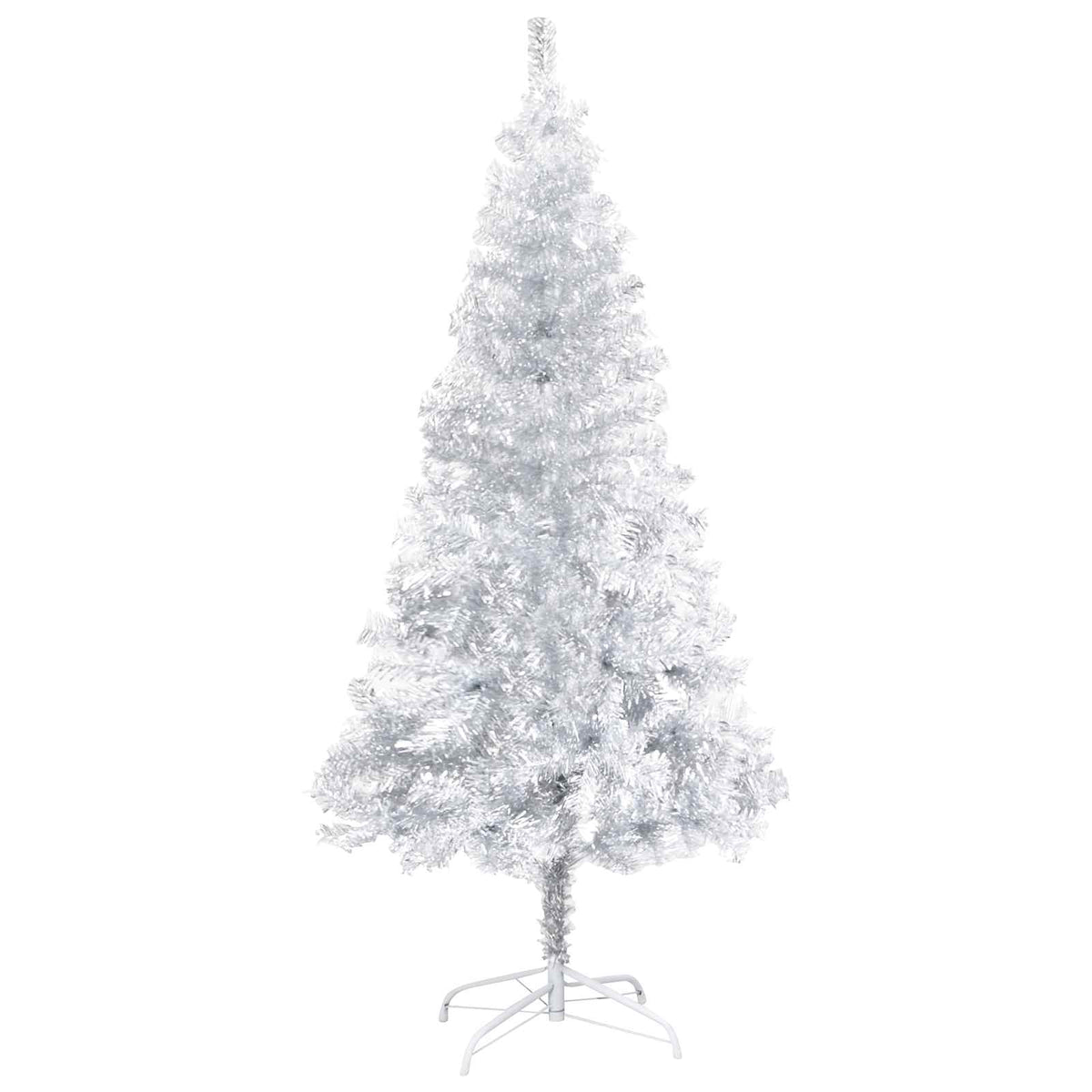 Christmas Tree PET 120 cm Silver with 150 LEDs&rose gold balls