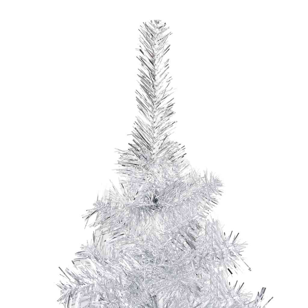 Christmas Tree PET 150 cm Silver with 150 LEDs&rose gold balls