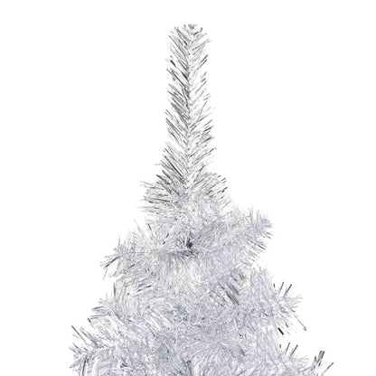 Christmas Tree PET 150 cm Silver with 150 LEDs&rose gold balls
