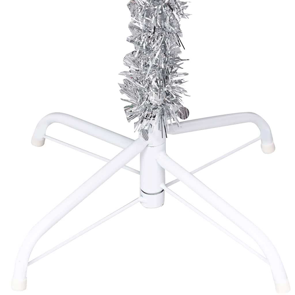 Christmas Tree PET 150 cm Silver with 150 LEDs&rose gold balls
