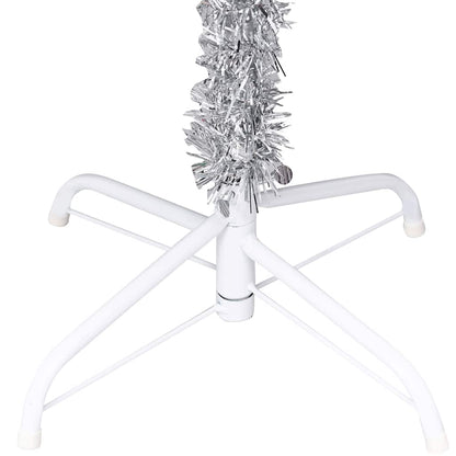 Christmas Tree PET 150 cm Silver with 150 LEDs&rose gold balls
