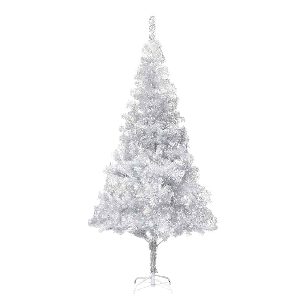 Christmas Tree PET 210 cm Silver with 300 LEDs&rose gold balls