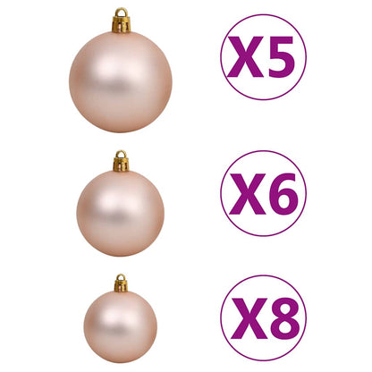 Christmas Tree Green 65 cm PE Length 45 cm with 61 rose gold balls