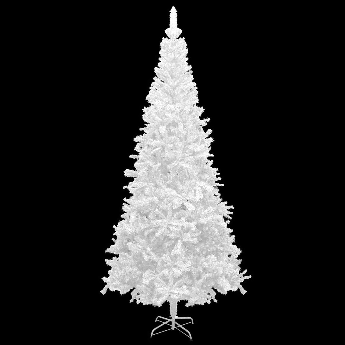 Artificial Pre-lit Christmas Tree with Ball 240 cm White with 300 LEDs&white/grey balls