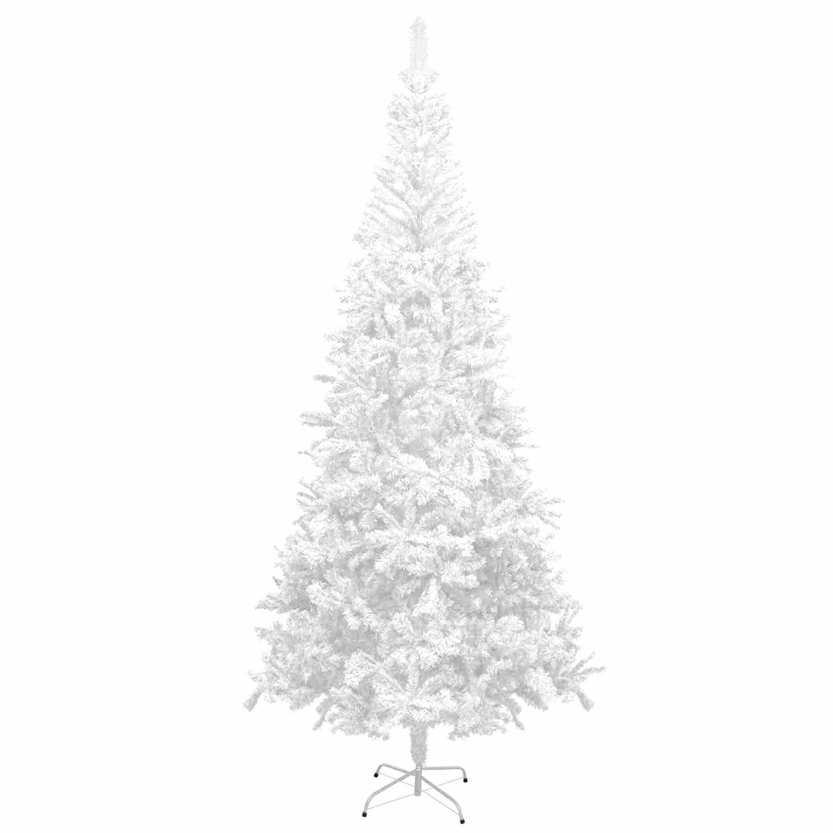 Artificial Pre-lit Christmas Tree with Ball 240 cm White with 300 LEDs&white/grey balls