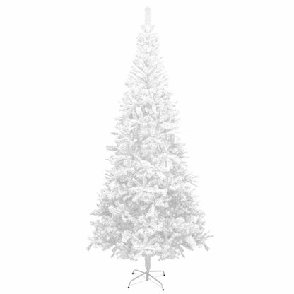 Artificial Pre-lit Christmas Tree with Ball 240 cm White with 300 LEDs&white/grey balls